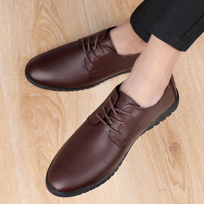 Genuine Leather Moccasins Comfy Dress Oxford Shoes Casual Lightweight Luxury Brand Summer Men Loafers Man Lace-Up Mens Shoes