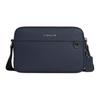 Graham 23 Metal Logo Double Zipper Closure Refined Pebble Grain Leather And Smooth Calfskin Leather Shoulder Crossbody Bag Medium CR771-QBDEN