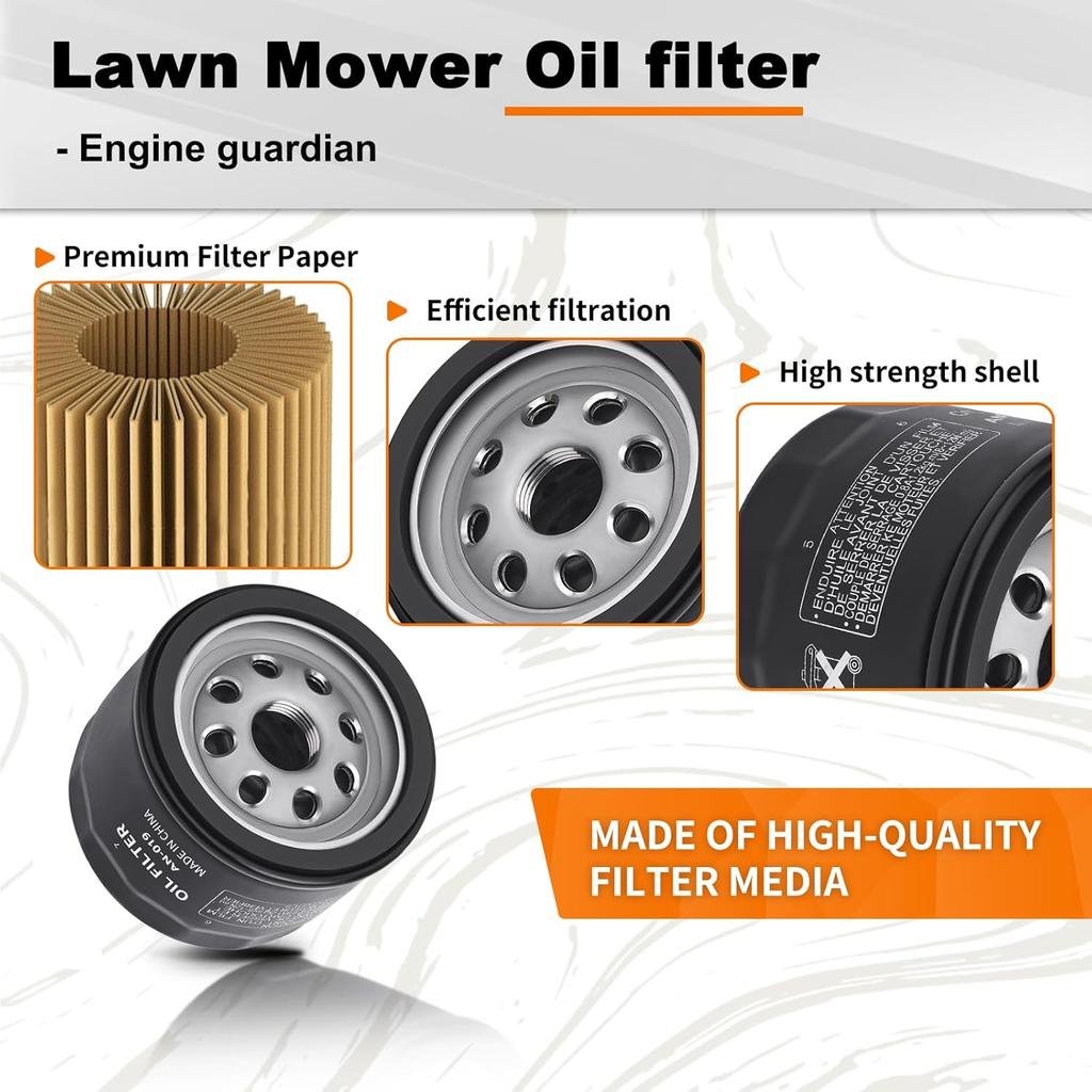 49065-0721 Oil Filter 49065-7007 For Kawasaki FR691V FR730V FR651V FR600V FX600V FX730V FS691V FS651V FR651V Engines, Pack Of 2