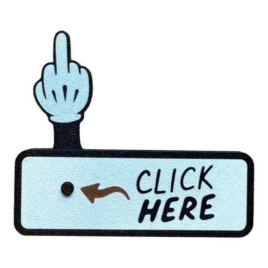 1/2/3/4Pcs Click Here Middle Finger Prank Relief Surprise Button Middle Teens Adults Stress Finger Table