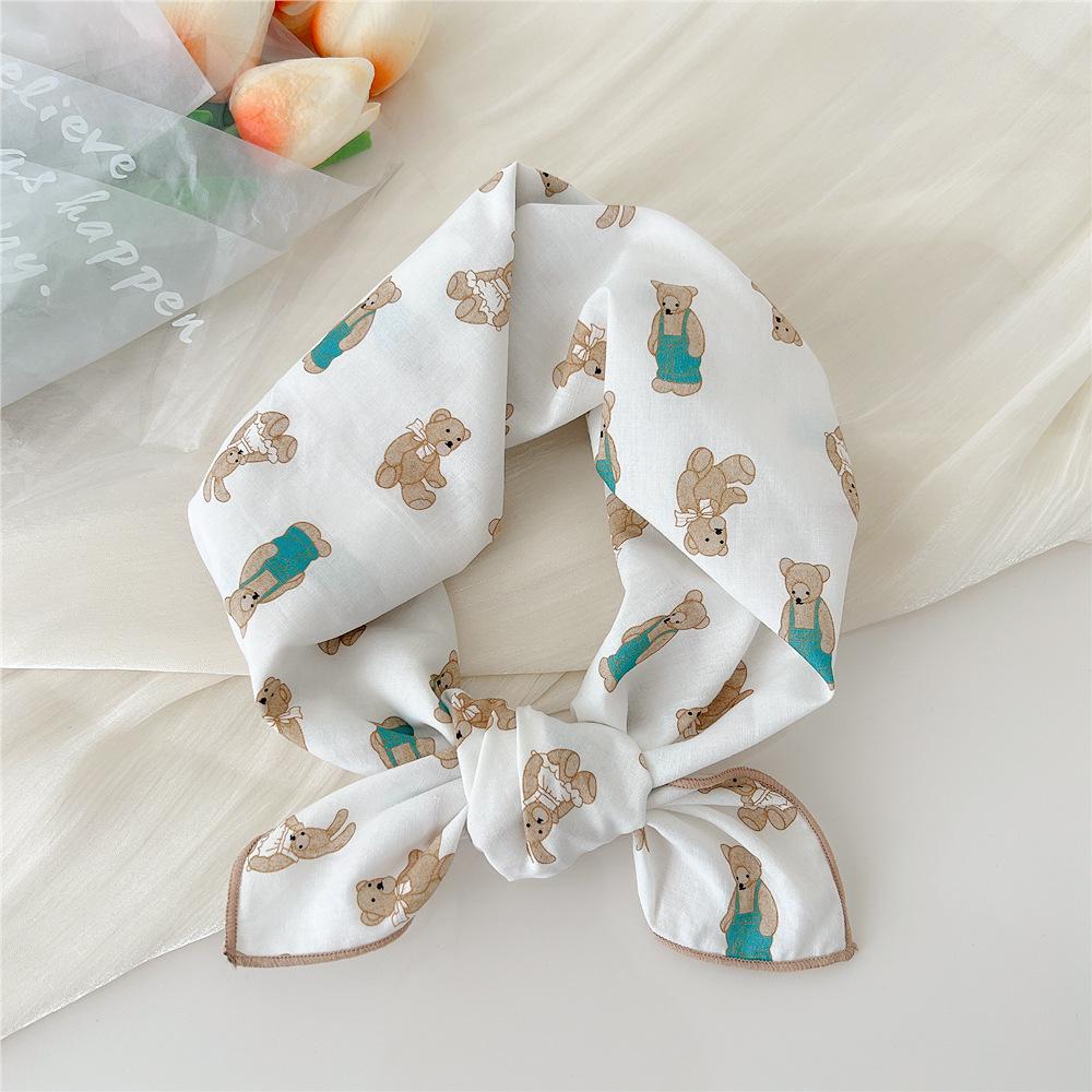 58 Cotton Linen Small Square Silk Scarf for Women - Spring/Autumn/Summer Korean Style Headband & Decorative Scarf