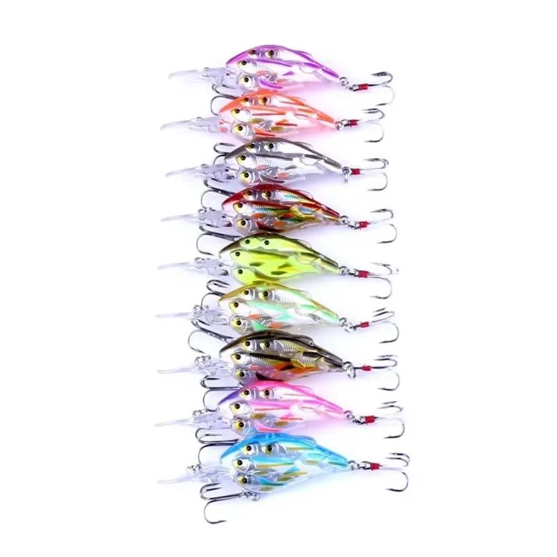 9g 75mm High Quality Fishing Lures Crankbait Fishing Wobblers Floating Hard Bait Isca Bait 3D simulation of schooling fish eyes