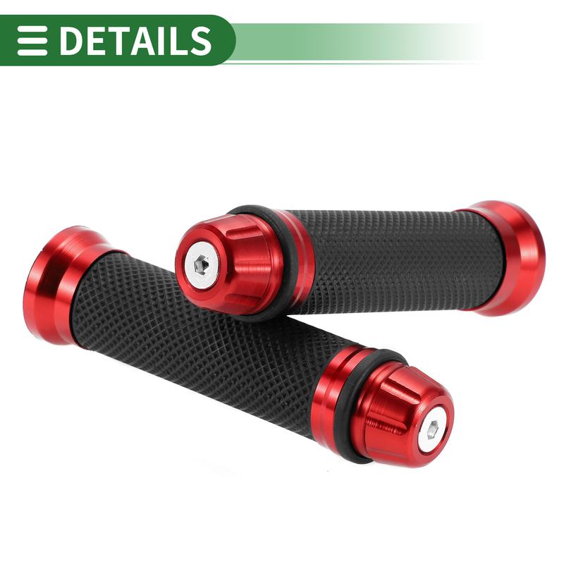 Motoforti Universal Motorcycle Hand Grips Cover Rubber Aluminum Alloy Handlebar Cover for Motorcycle Scooter Bicycle ATV 1pair