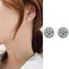 Silver Plated 925 Moissanite Stud Earrings 1 Carat Four-Prong Round Bezel Zircon Ear Jewelry Minimalist Versatile for Women Part