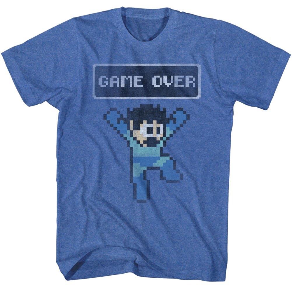 Mega Man 80 Video Game Blue Bomber Jumping Game Over Men T Shirt Gamer Merch M