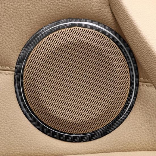 2pcs/set High Quality Carbon Fiber Car Door Speaker Circle Cover For BMW E90 E84