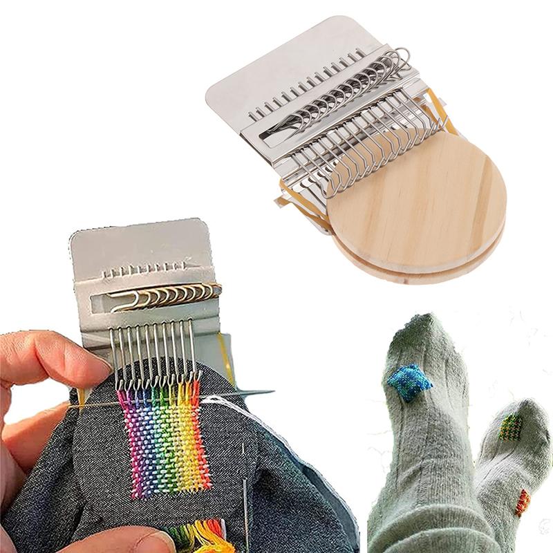Mini Darning  Loom Machine DIY Apparel Sewing Small Loom Small Mender Loom For Darning Machine With Instructions Accessories