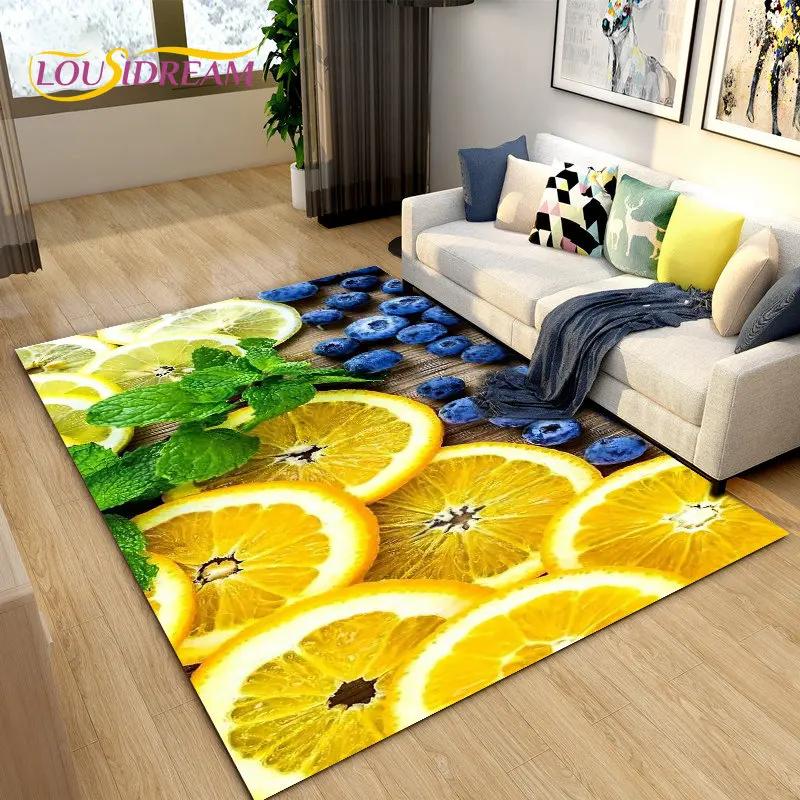 Fruits Vegetables Kitchen Mat Area Rug Carpet for Living Room Bedroom Playroom Sofa decor home Non-slip rug Floor Mat Soft