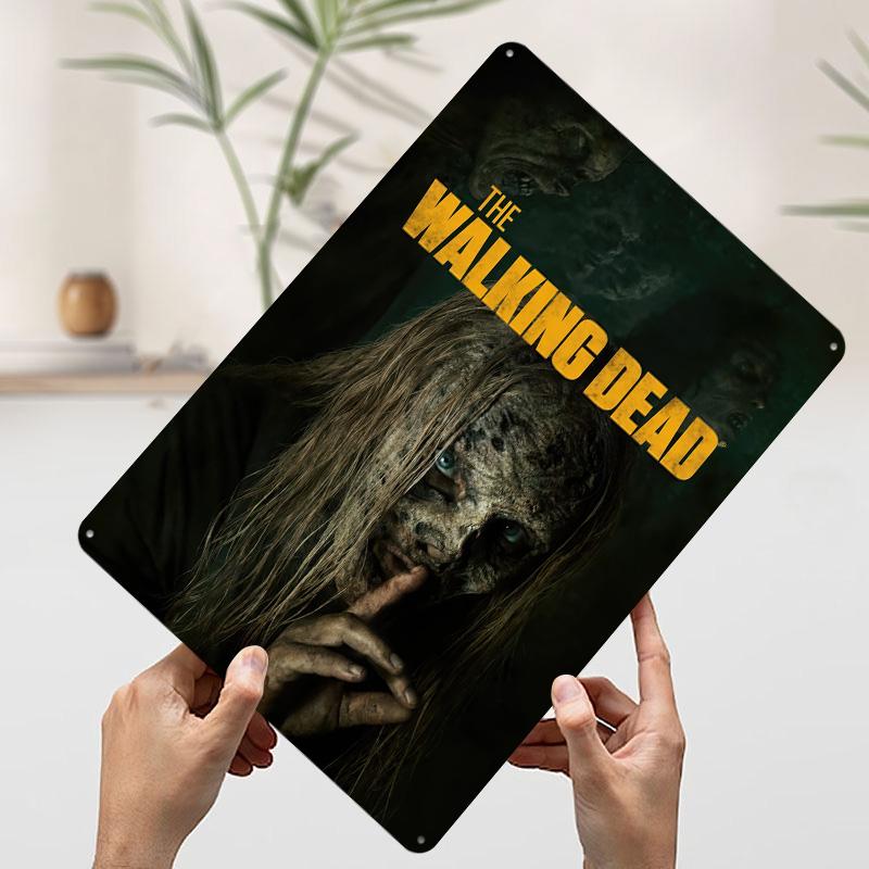 The Walking Dead Whisperer Printed Poster Customized Wall Art Retro Vintage Metal Tin Signs for Interior Decoration Living Room