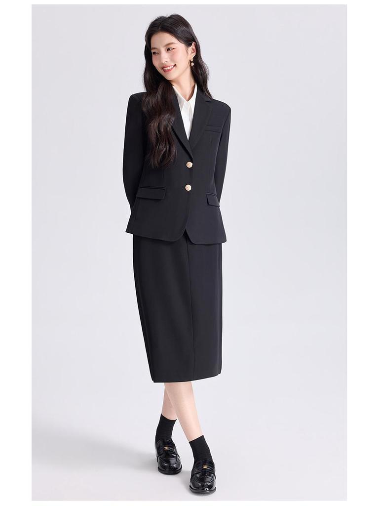 Elegant Women's Slim Fit Spring Business Suit Set - Formal Workwear