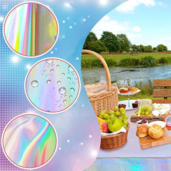 Față de masă cu sclipici, 3 bucăți, holografică, acoperită de masă, dreptunghiulară, discoteca, pentru decorațiuni pentru petrecerea de naștere