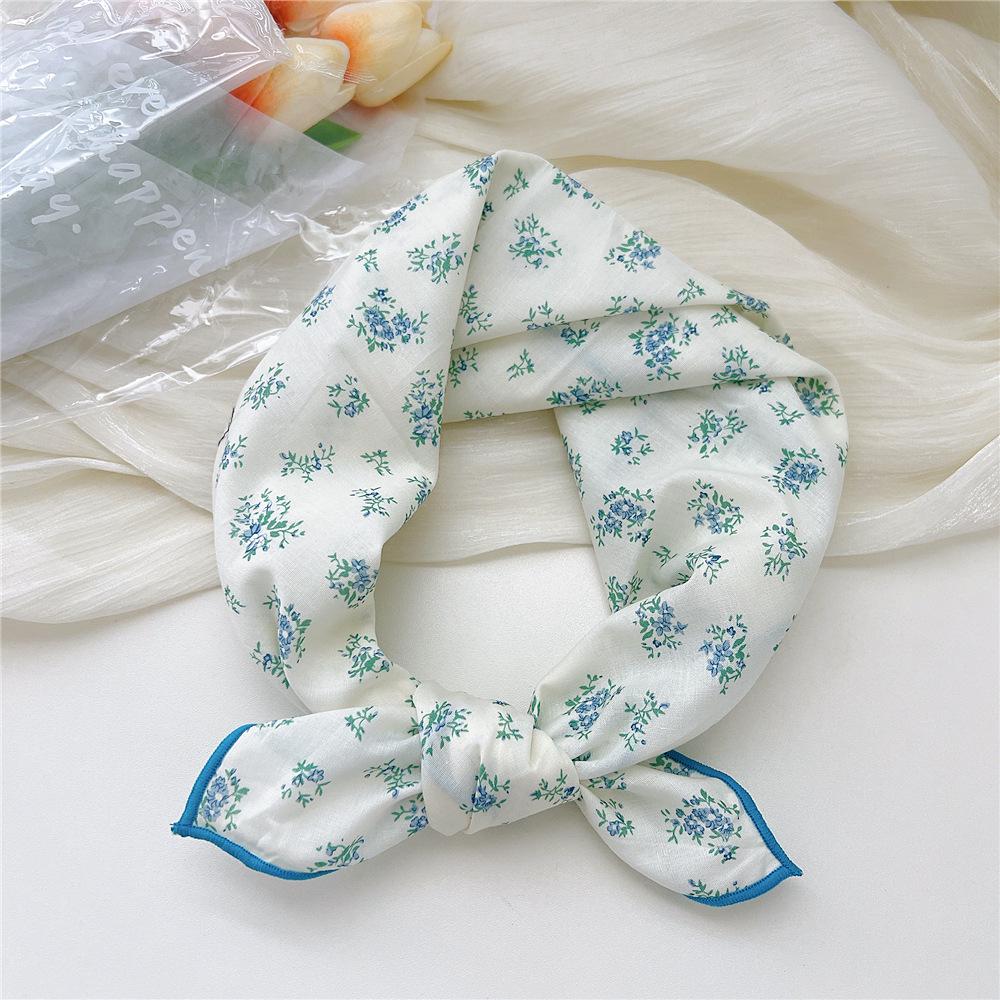 58 Cotton Linen Small Square Silk Scarf for Women - Spring/Autumn/Summer Korean Style Headband & Decorative Scarf