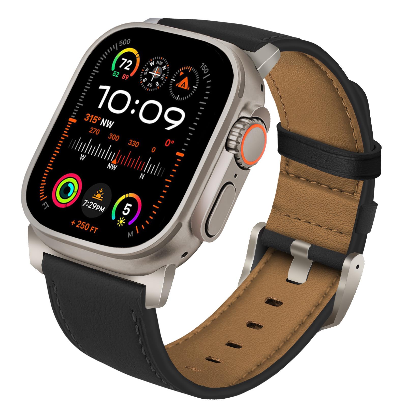 

Watch Strap for Apple Watch Series 10 Ultra 9 8 7 SE 6 5 4 3 2 1 46mm 49mm 45mm 44mm 42mm Genuine Cow Leather Wrist Band Brown