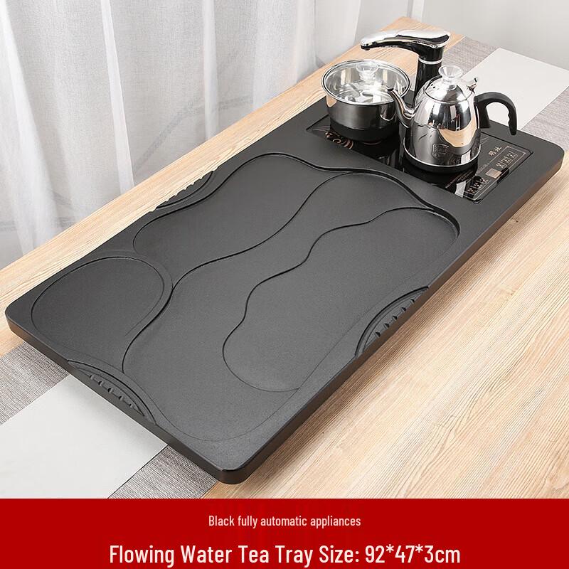 Black Gold Stone Tea Tray Set