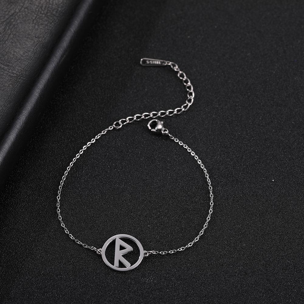 My Shape 24 Viking Runes Odin Stainless Steel Bracelet Adjustable Nordic Small Charm Cuff Bangle Jewelry Gifts for Women Female