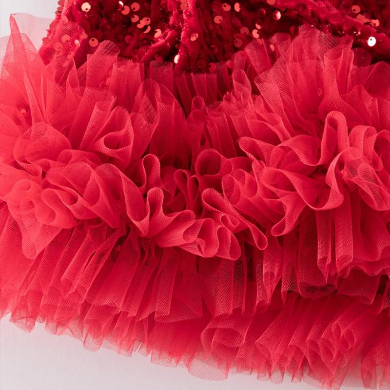 Pailletten Mädchenkleid Kinder Flauschig Geburtstag Formell Abschlussballkleider Abendkleid für Sommer Prinzessin Mädchen Kostüme