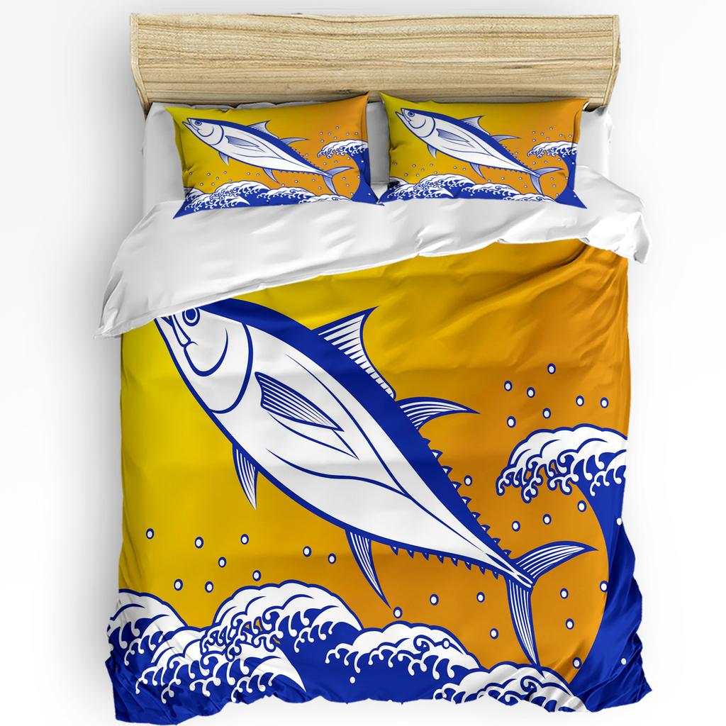 Animal Green Fish Duvet Cover Bed Bedding Set For Double Home Textile Quilt Cover Pillowcases Bedroom Bedding Set (No Sheet)