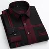 Stripe Print Casual Button Up Long Sleeve Easy-Care Shirt With Chest Pocket, Slightly Stretch Men's Semi-formal Dress Shirts