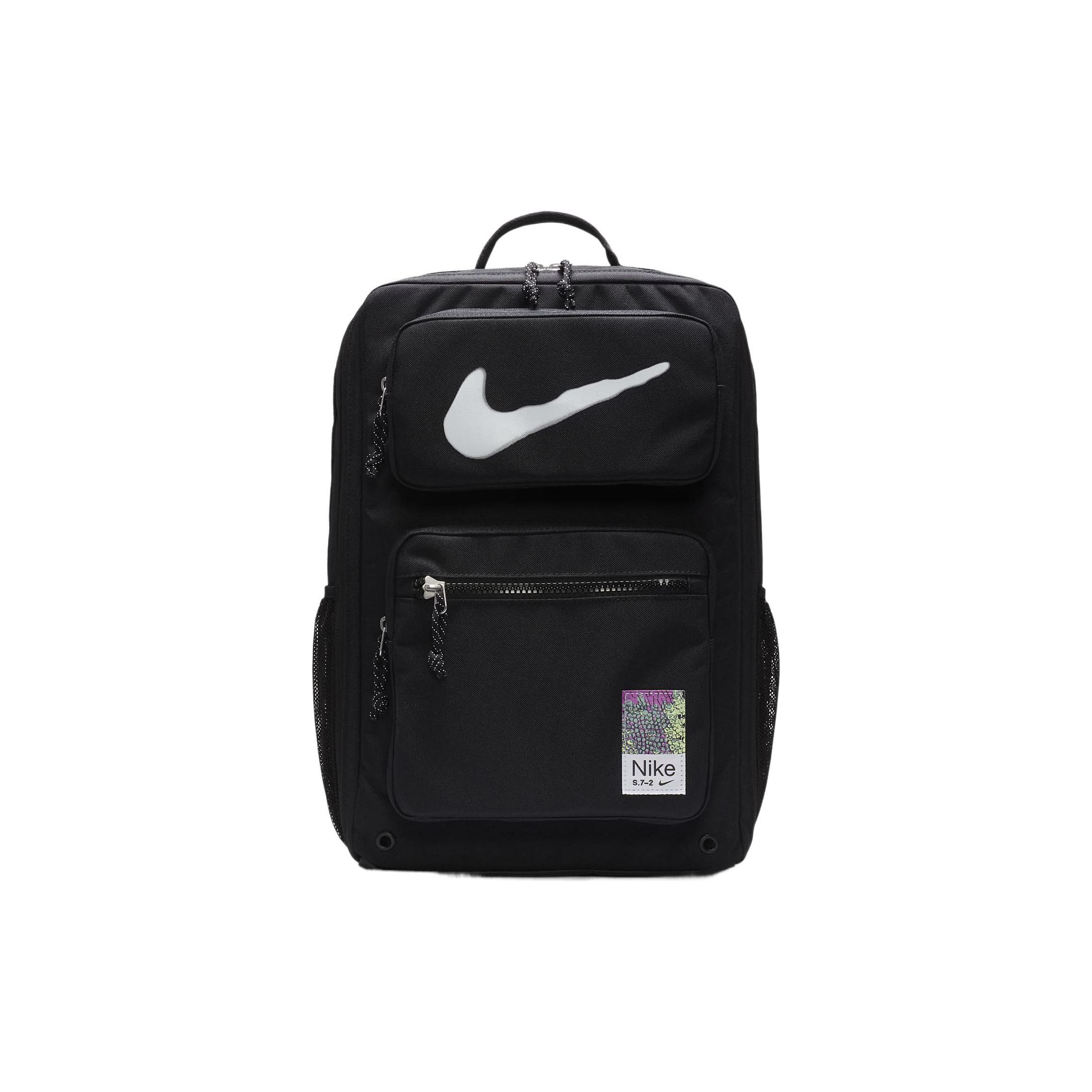Nike Utility Speed Sports Casual Printed Training Fabric Backpack Unisex Backpack Black FB2833-010 Black