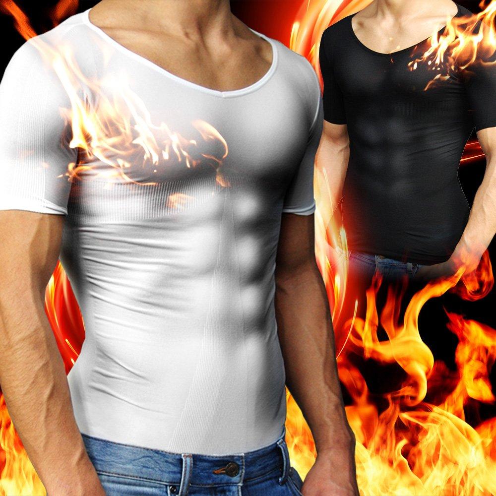 Nippon Supplement Foods MONOVO Kompresní tričko Muscle Press, Kompresní spodní prádlo pro svalový trénink a tvarování těla (Černá/L), 1 Košile