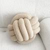 Pillow Manual Braided Knot 22cm Round Ball Shape Sherpa Elastic Sleeping Companion Sofa Couch Decoration Throw Pillow Photography Cushion