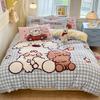 Thickened Milk Fleece Bed Four-Piece Set Coral Flannel Quilt Cover Children'S Bedding Sheets Three-Piece Set