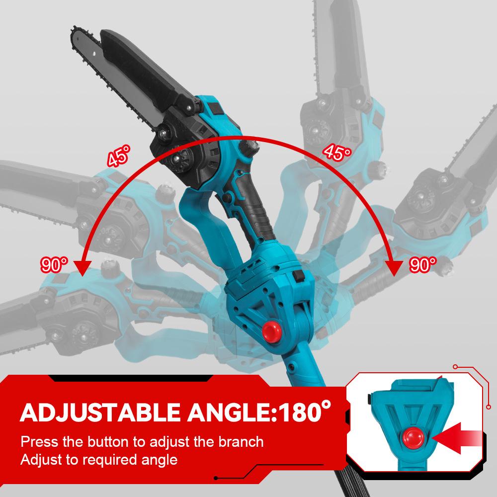 ONEVAN Brushless 4500W Telescoping Pole Electric Chainsaw 8inch 2in1 High Branch Saw Garden Power Tool For 21V 18V Battery