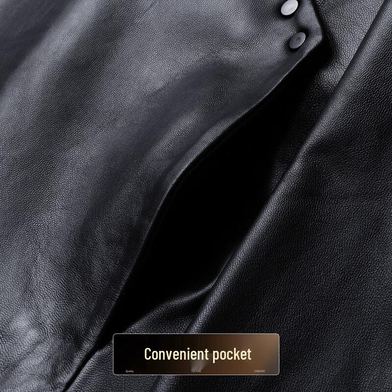 Herren Lammleder Lederjacke mit Revers