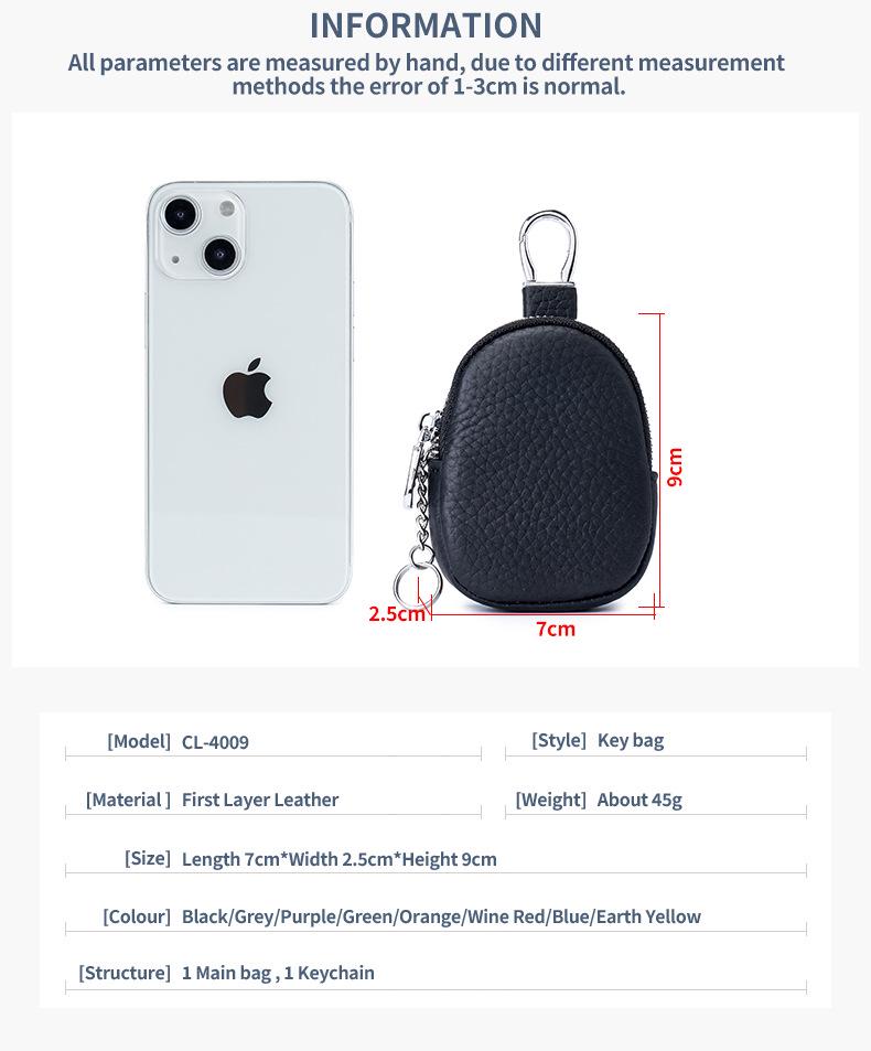 Genuine Leather Mini Coin Purse & Key Holder: Multifunctional Cowhide Wallet & Earphone Bag.