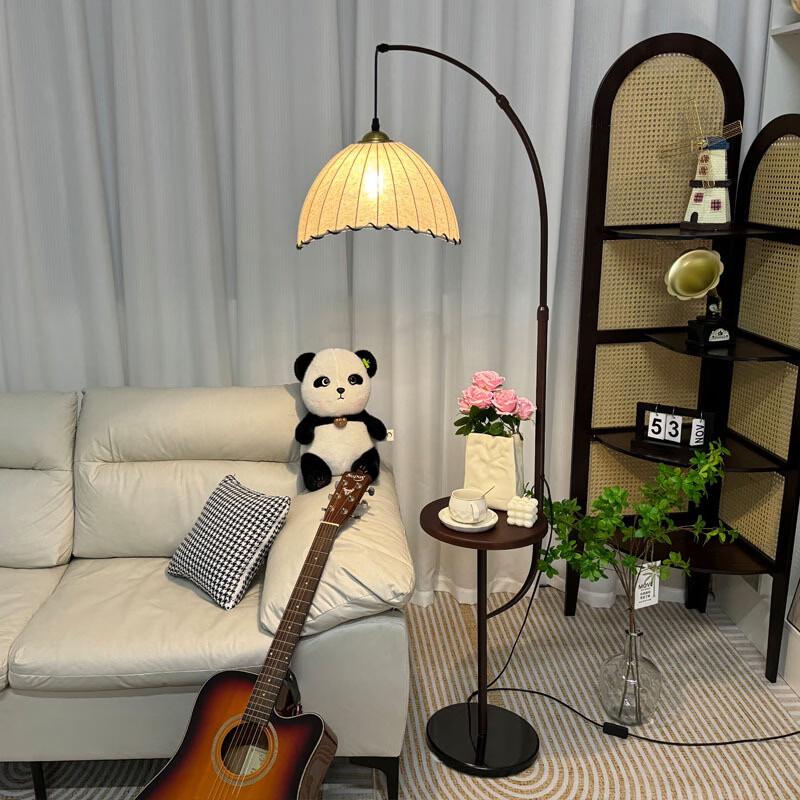 OEING Mid-Century Retro Floor Lamp with Table
