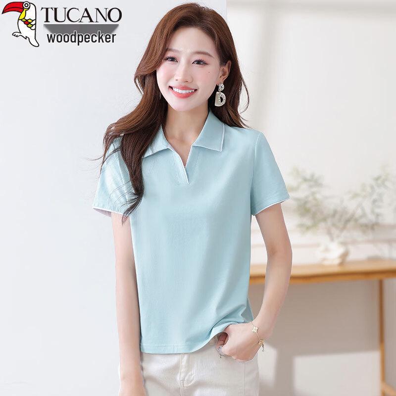 Woodpecker Women s Pure Cotton POLO Short Sleeve T-Shirt L