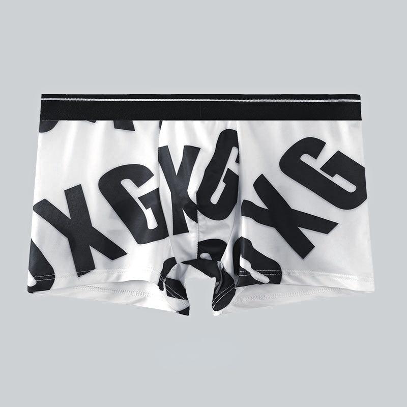 Herren Eisseide Höschen Herren Boxershorts Sommer Dünnschnitt Atmungsaktiv Bedruckt Höschen Herren