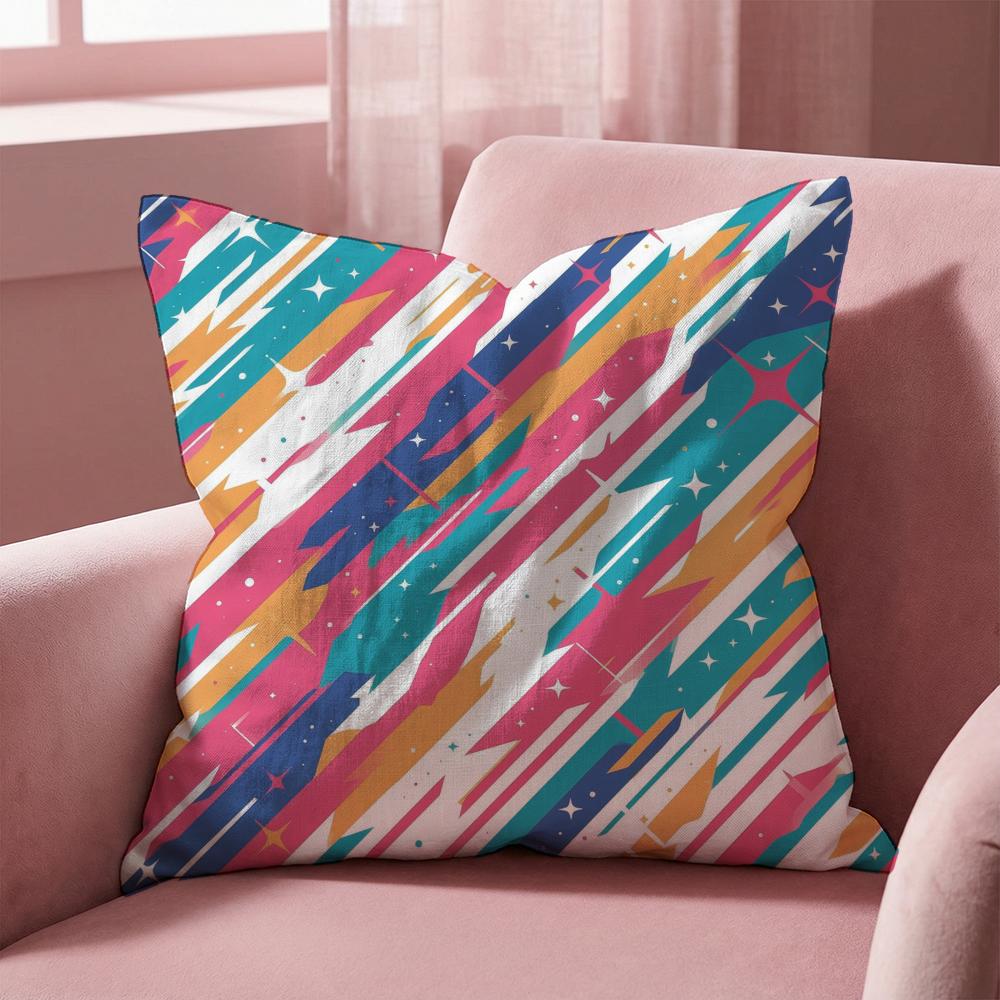 Classic Striped Cushion Cover Multi-Scene Pillow Cover for Home & Car - Reversible, Soft & Durable for Daily Use
