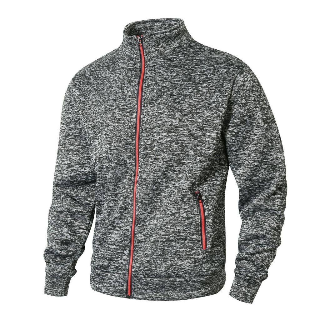 Men's Stand Collar Open Cardigan Sweater Ions Plush Knitted Coat