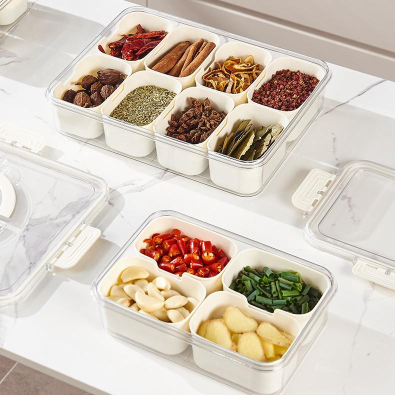 Portable Airtight Spice & Dried Fruit Storage Box with Lid - Transparent, Fresh-Keeping Kitchen Seasoning Organizer