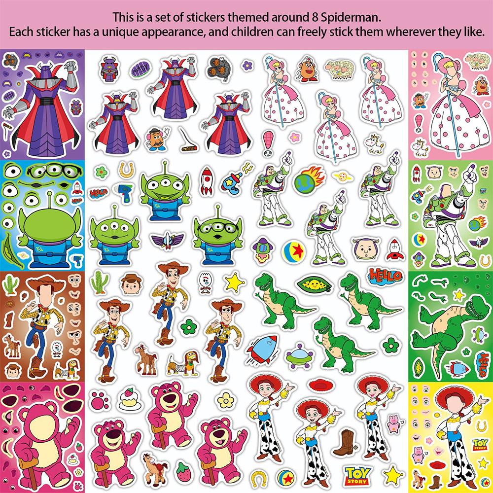 8sheets Disney Cartoon Toy Story Make a Face Puzzle Stickers Make Your Own DIY Assemble Jigsaw Game Party Decoration