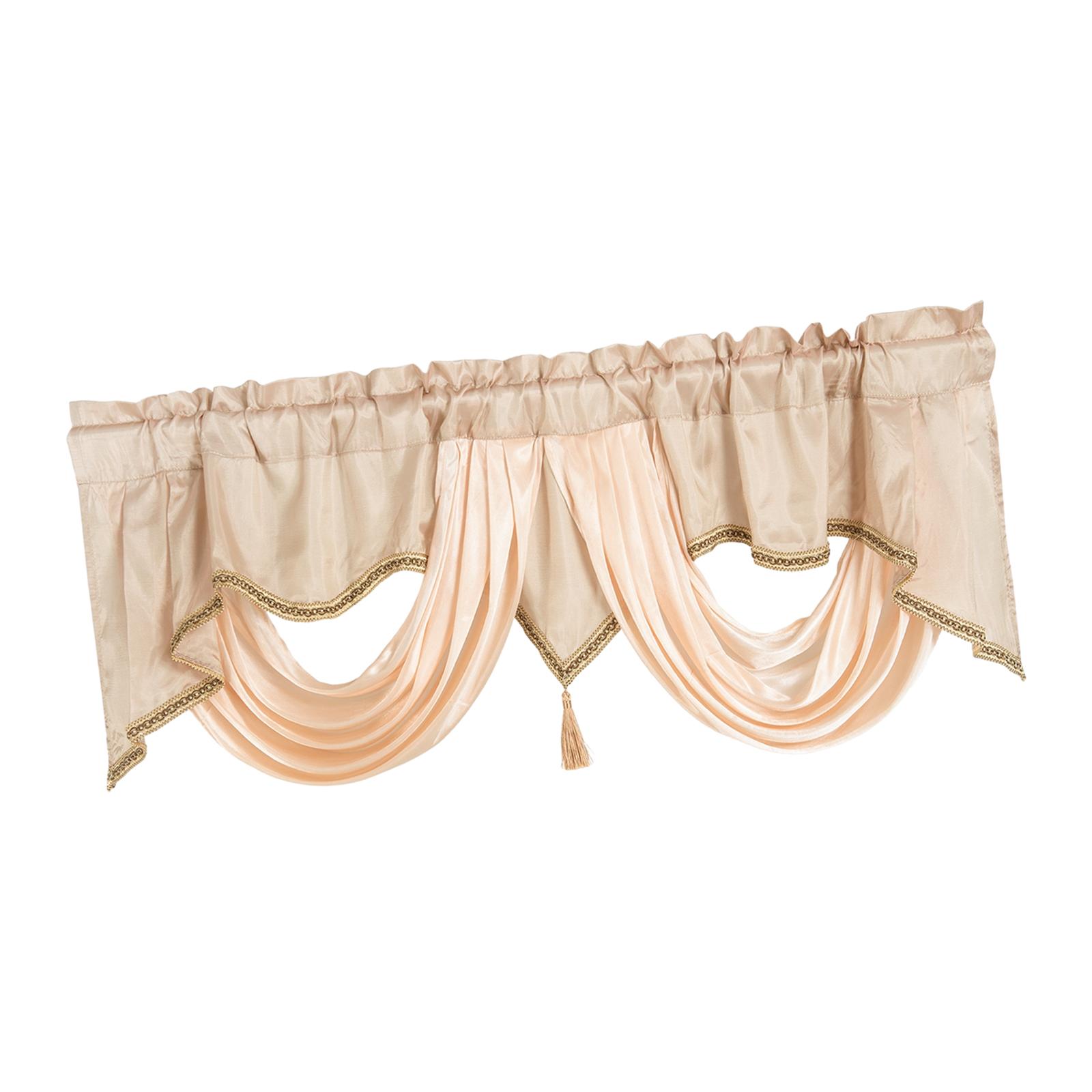 

Rod Pocket Valance Window Tiers Decor Boho Window Curtain Panel Short Curtain for Basement Bathroom Living Room Cafe Kitchen