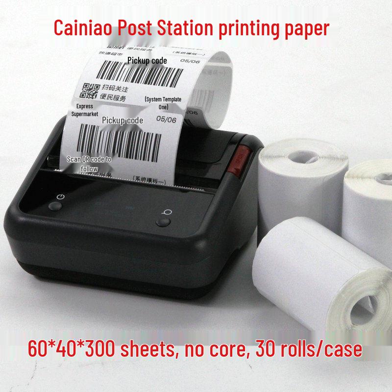 Express Thermal Label Paper & Portable Barcode Scanner Combo 60x40mm, 300 Sheets, 40x30mm Rolls