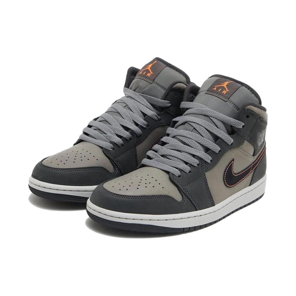 Zapatillas Air Jordan 1 Mid SE Night Stadium para Hombre Gris Negro Flat-Pewter FQ8338-017