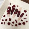 50pcs Red Rose Nail Art Charms 3d Leaves Flowers Nail Decorations Accessories For Nails Diy