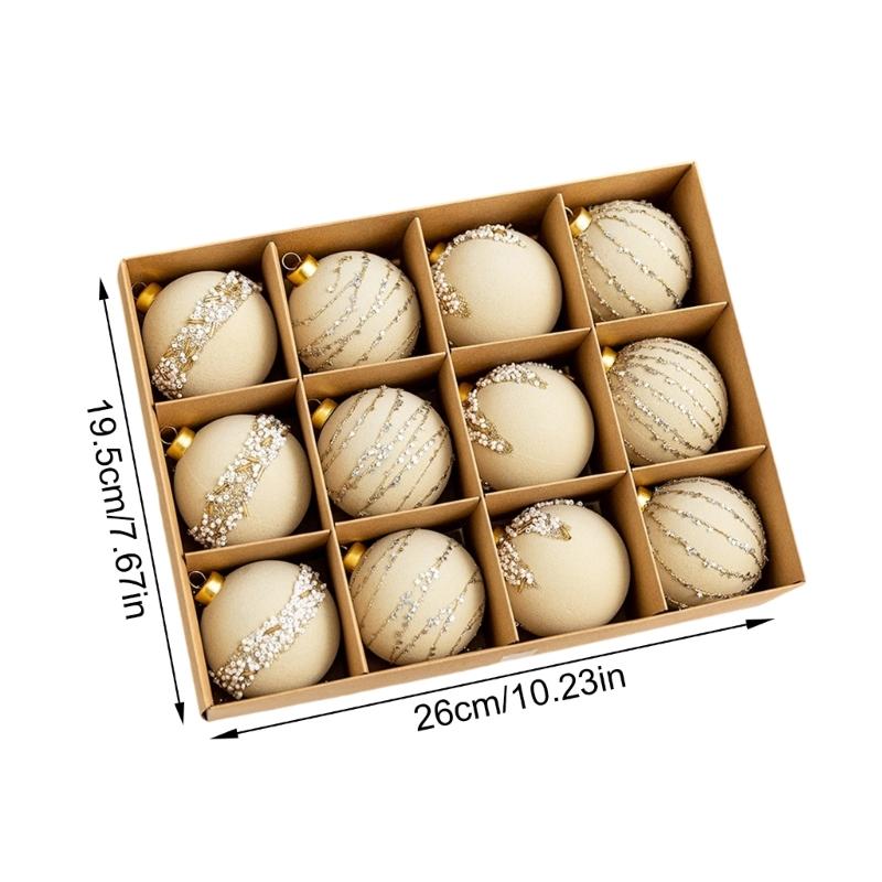 Pack Of 12 Christmas Ball Ornament Plastic Hanging Decorations For Tree Tabletop Holiday Party Decoration