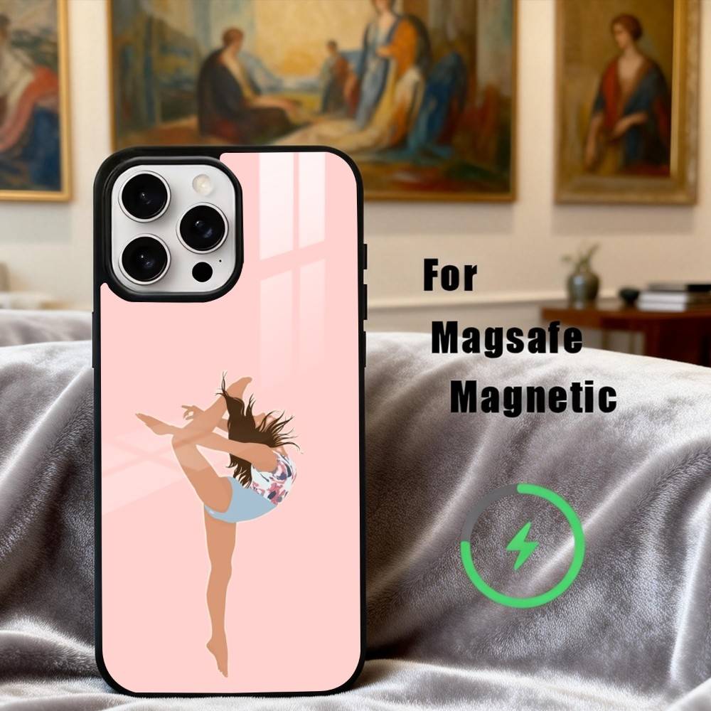 

GYM Girl G-Gymnastic art Phone Case For iPhone17,16,15,14,13,12,11 Plus,Pro Max Magnetic For Magsafe Wireless Charging iPhone15Plus