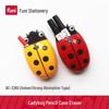 Magnetic Ladybug Pencil Case & Eraser: 2-in-1 Whiteboard Brush, Pen Holder, & Sticker Organizer for Kids