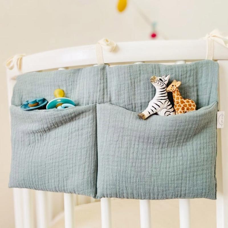 Crib Cotton Diaper Bottle Molar Toy Storage Bag Used to Store Baby's Clothes Diapers Toys Easy to Hanging High Quality