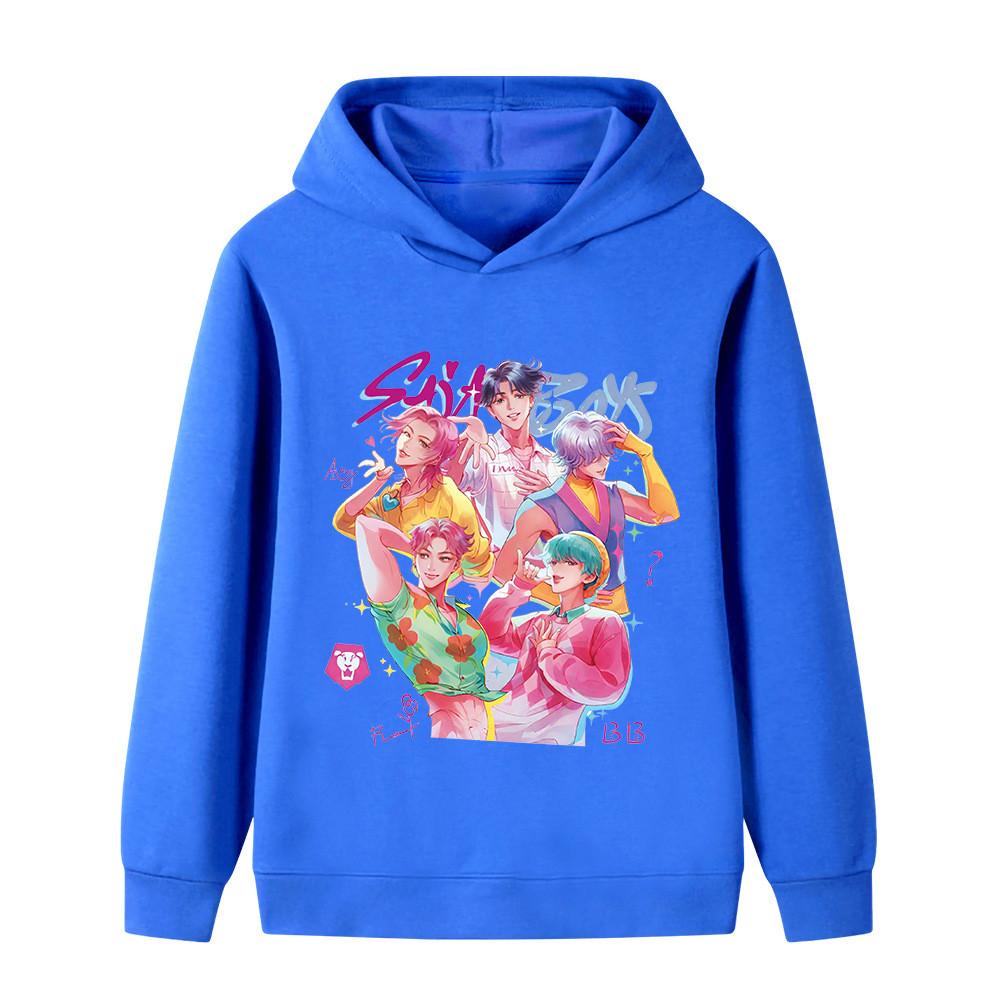 B1207 Kids Boys Girls Sajaboys Kpop Rumi Zoey Mira Print Long Sleeves Hoodie