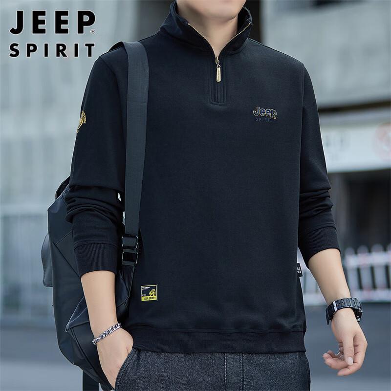 JEEP SPIRIT Men s Half-Zip Stand-Collar Sweatshirt M