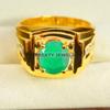 Emerald Oval Cut With 925 Sterling Silver Gold Plated Ring For Men's #B6 JL375671232614