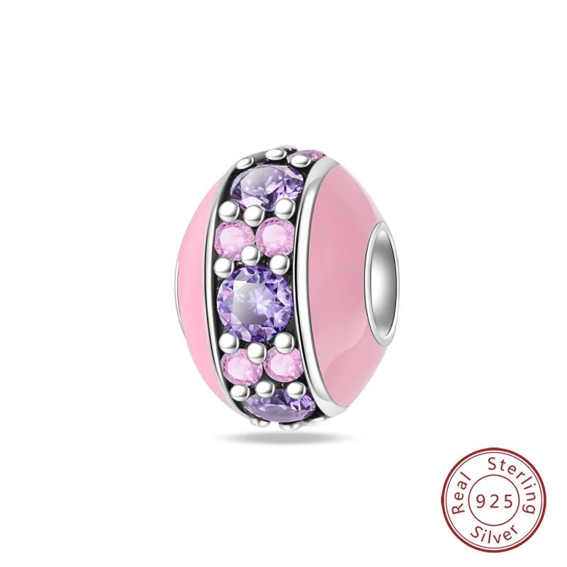 100% Copper Fashion Pink Princess Skirt Bag Lipstick Charms Beads Fit Original Bracelets Diy Jewelry Gifts