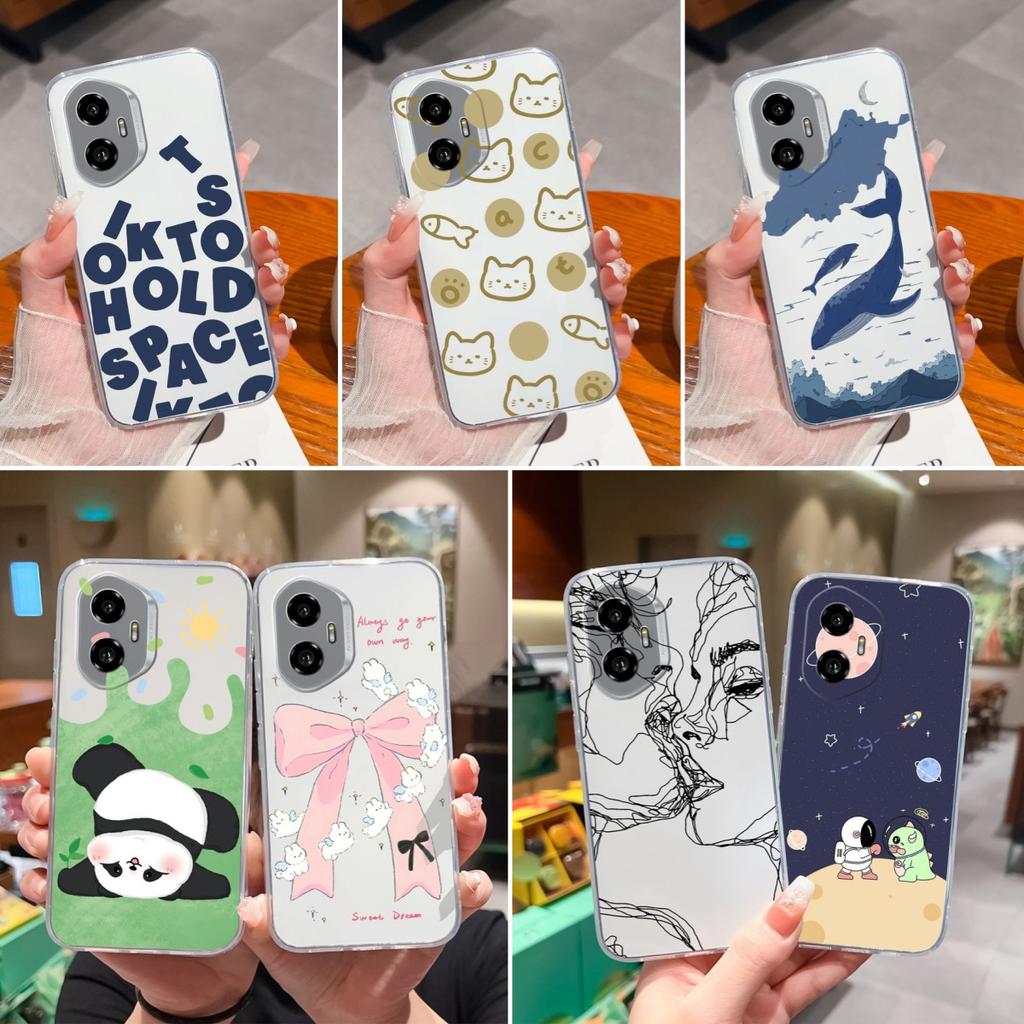 Silicone Soft TPU For Huawei Honor 300 Pro 70 200 Lite X5B Plus X6 X6B X6S X8 Back Cover Fashion Pink Bow Tie Pattern Transparent Anti Slip For Huawei