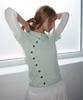 CHICKS Stand Collar Asymmetrical Shirt Mint